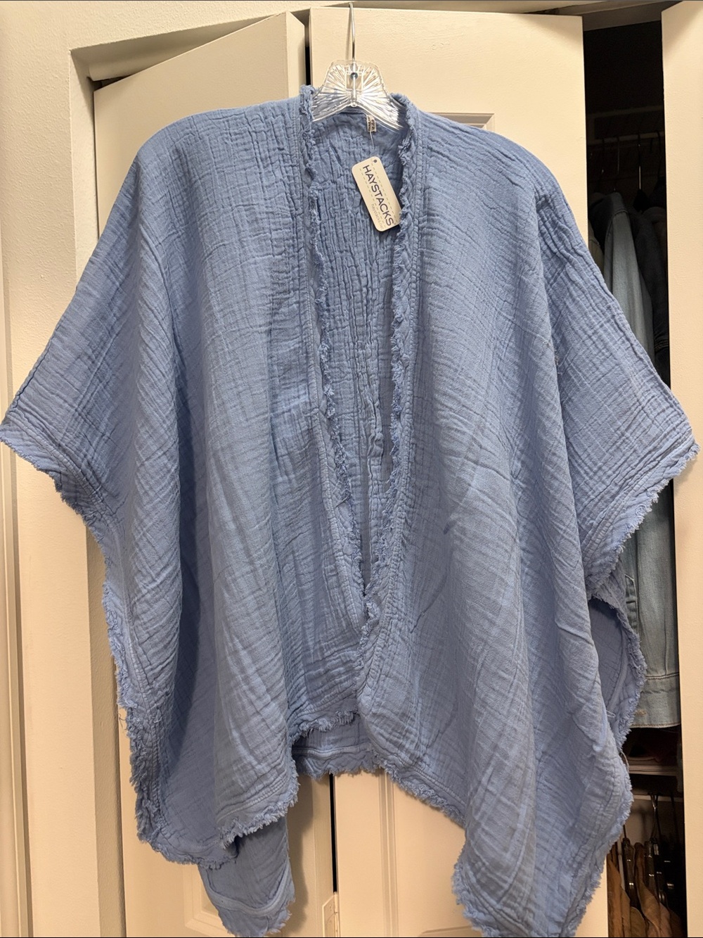 Haystacks Light Blue Cotton Gauze Poncho